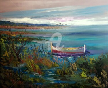 Peinture intitulée "La barque" par Milorv, Œuvre d'art originale