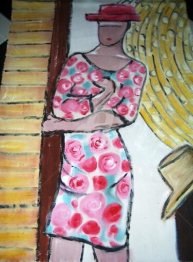 Malerei mit dem Titel "vestido colorido" von Milu Petersen, Original-Kunstwerk