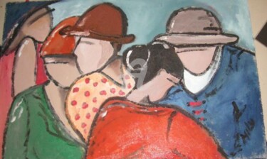 Painting titled "pessoas moderno" by Milu Petersen, Original Artwork