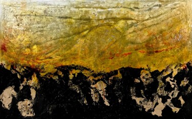 Pittura intitolato "Gold over black and…" da Mimi Bastos Art, Opera d'arte originale, Acrilico