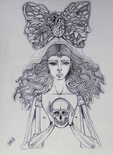 Drawing titled "Dilemma" by Mina B, Original Artwork, Graphite