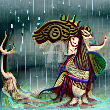 Digital Arts titled "Ancient mythical ra…" by Mina Nakamura, Original Artwork, 2D Digital Work