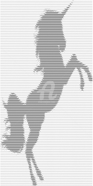 Digital Arts titled "Ascii-Art Unicorn" by Mina Nakamura, Original Artwork, 2D Digital Work