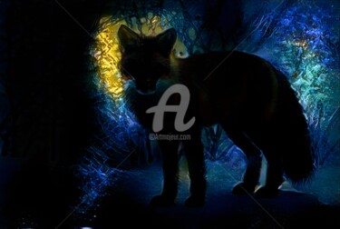 Digital Arts titled "Glowing silhouette…" by Mina Nakamura, Original Artwork, Photo Montage