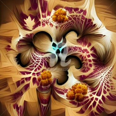 Arte digitale intitolato "Fractal art flower" da Mina Nakamura, Opera d'arte originale, Immagine generata dall'IA