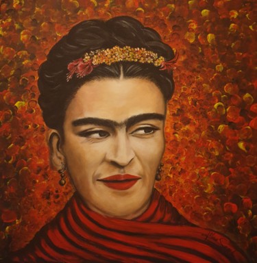 Pittura intitolato "FRIDA" da Mina Saouti, Opera d'arte originale, Acrilico