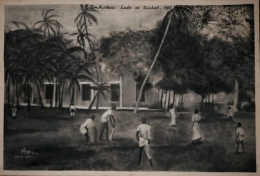 Peinture intitulée "Sri Lankan's Cricke…" par Mindika Fonseka, Œuvre d'art originale, Huile Monté sur Châssis en bois