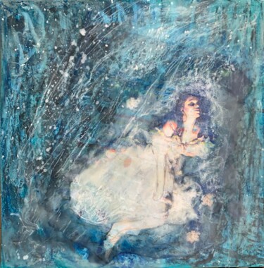 Painting titled "Another Dream" by Mindy Tillery, Original Artwork, Encaustic Mounted on Cardboard