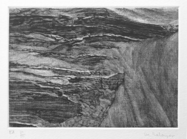 Printmaking titled "Le sable se couche…" by Mine Palayer, Original Artwork, Engraving