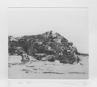 Отпечатки и Гравюры под названием "Une île" - Mine Palayer, Подлинное произведение искусства, Травление