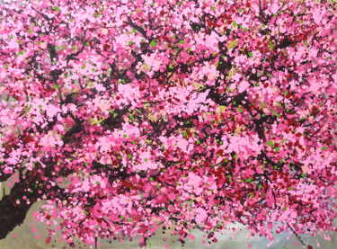 Pintura titulada "SAKURA - Cherry blo…" por Minh Phuong Hoang Thi, Obra de arte original, Acrílico