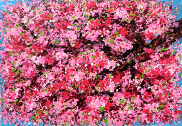 Pintura intitulada "SAKURA - Cherry blo…" por Minh Phuong Hoang Thi, Obras de arte originais, Acrílico