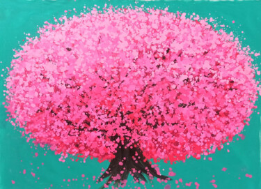 Ζωγραφική με τίτλο "cherry blossoms blo…" από Minh Phuong Hoang Thi, Αυθεντικά έργα τέχνης, Ακρυλικό