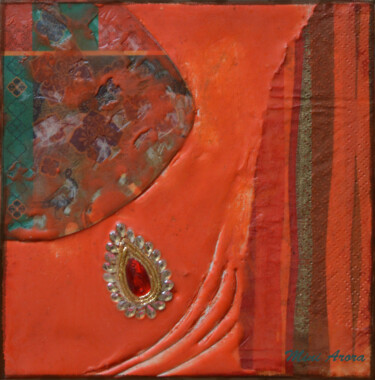 Картина под названием "An Indian Summer" - Mini Arora, Подлинное произведение искусства, Коллажи