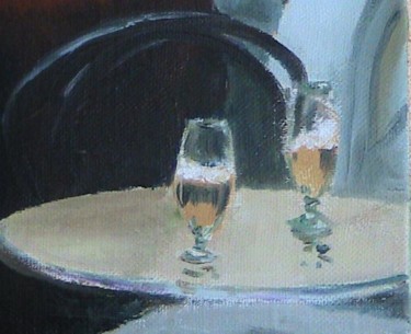 Painting titled "En terrasse - Hambo…" by Jean-François Lerooy, Original Artwork, Oil