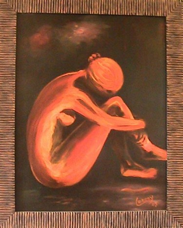 Painting titled "Nu Rouge" by Jean-François Lerooy, Original Artwork