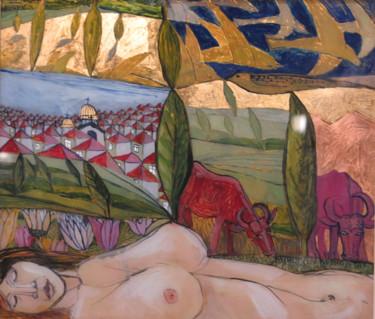 「Nud in peisaj/ Nu d…」というタイトルの絵画 Mircea Nechitaによって, オリジナルのアートワーク, アクリル