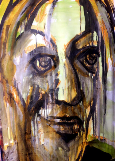 Schilderij getiteld "Grande FIGURE" door Mireille Bonard, Origineel Kunstwerk, Inkt