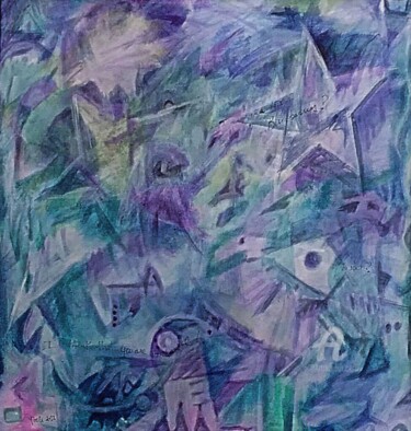 Malerei mit dem Titel "Do you love blueber…" von Mireille Potvin, Original-Kunstwerk, Acryl