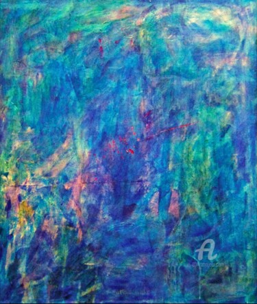 Painting titled "Dommage cérébral." by Mireille Potvin, Original Artwork, Acrylic Mounted on Wood Stretcher frame