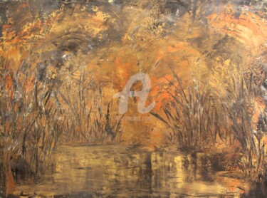 Painting titled "" Crepuscule en Cam…" by Mireille Renée Leblanc, Original Artwork, Acrylic