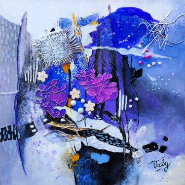 Schilderij getiteld "Dans le bleu du soir" door Mireille Taupin (Valy), Origineel Kunstwerk, Acryl Gemonteerd op Frame voor…