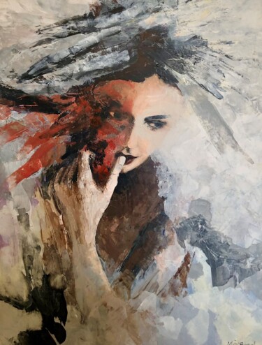 Pintura intitulada "Thinking of you" por Miri Baruch, Obras de arte originais, Acrílico