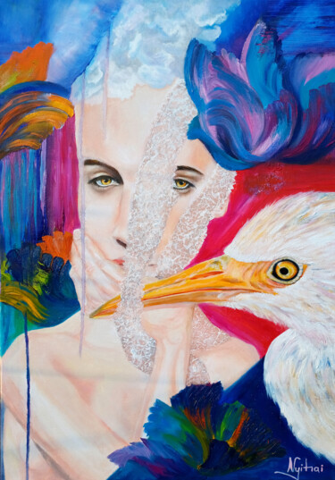 Malarstwo zatytułowany „Gentle relationship” autorstwa Mirian Nyitrai, Oryginalna praca, Olej