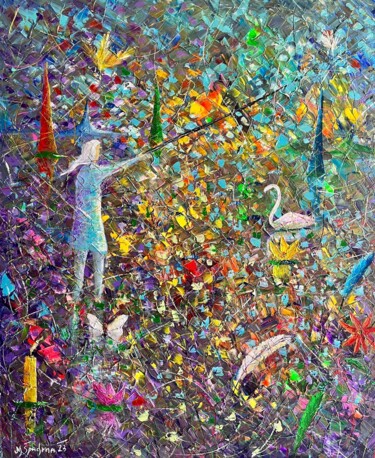 Картина под названием "Pescador de sueños…" - Miroslav Spadrna, Подлинное произведение искусства, Акрил