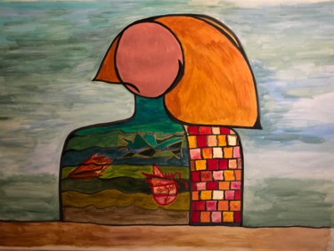 Pittura intitolato "SUN/SEA" da Mirta Fernandes, Opera d'arte originale, Acrilico