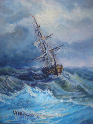 Painting titled "После бури." by Dmitry Lazarev, Original Artwork, Oil