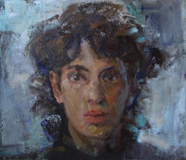 Painting titled "portrait of a young…" by Mishyra Vladimir, Original Artwork, Oil