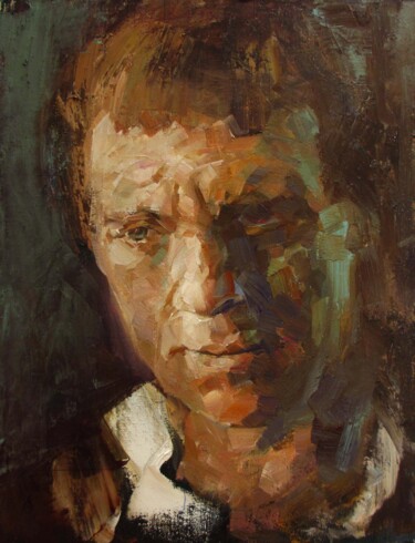 Schilderij getiteld "Vysotsky, portrait" door Mishyra Vladimir, Origineel Kunstwerk, Olie