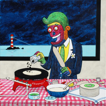 Malerei mit dem Titel "Krampouzik" von Mister Ham, Original-Kunstwerk, Acryl