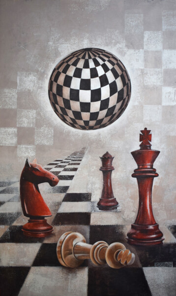 Painting titled "Chess_50" by Mithu Biswas, Original Artwork, Acrylic