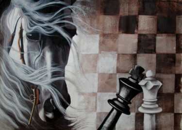 绘画 标题为“Horse in Chess_12” 由Mithu Biswas, 原创艺术品, 丙烯