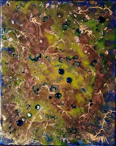Painting titled ""Khnoum"" by Mitty, Original Artwork, Pigments Mounted on Wood Stretcher frame