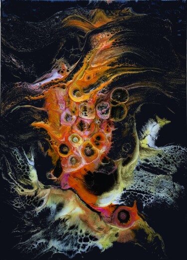 Peinture intitulée ""Sobek"" par Mitty, Œuvre d'art originale, Pigments Monté sur Châssis en bois