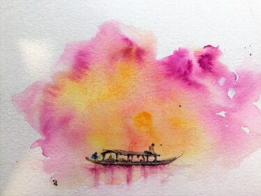 Peinture intitulée "Dawn" par Miya Atk, Œuvre d'art originale, Aquarelle