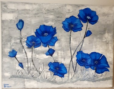 "Flores azules" başlıklı Tablo Tovar tarafından, Orijinal sanat, Petrol