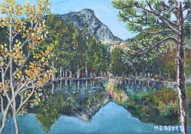 Peinture intitulée "Le lac de Balcères" par Marie-Josée Reyes, Œuvre d'art originale, Aquarelle