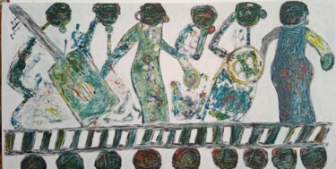 Painting titled "The musical orchest…" by Jafeth Moiane, Original Artwork, Acrylic