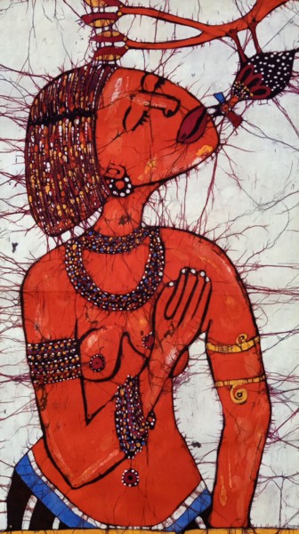 绘画 标题为“Beautiful Zulu woma…” 由Jafeth Moiane, 原创艺术品, 蜡