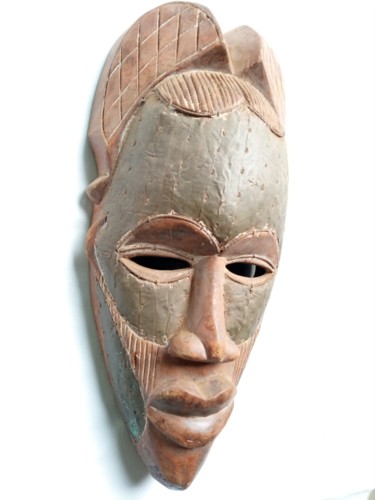 Sculpture titled "African mask, Tikar…" by Jafeth Moiane, Original Artwork, Wood