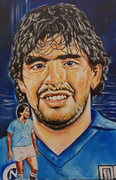 Peinture intitulée "Diego Maradona, Arg…" par Jafeth Moiane, Œuvre d'art originale, Acrylique