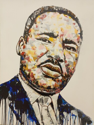 Pittura intitolato "Martin luther king…" da Jafeth Moiane, Opera d'arte originale, Acrilico