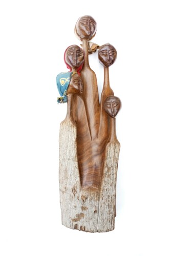 雕塑 标题为“African women art,…” 由Jafeth Moiane, 原创艺术品, 木