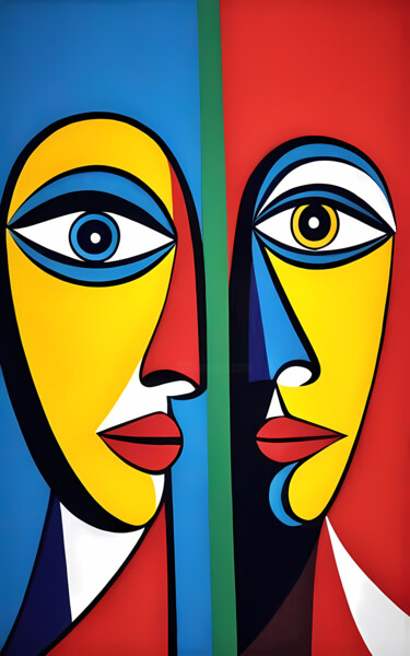 Peinture intitulée "Couple passion in a…" par Jafeth Moiane, Œuvre d'art originale, Acrylique