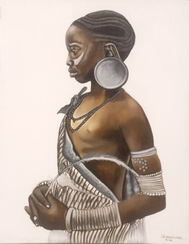 제목이 "Maasai tribe shephe…"인 미술작품 Jafeth Moiane로, 원작, 아크릴