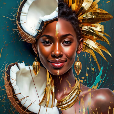 Digital Arts titled "Queen of coconut, A…" by Jafeth Moiane, Original Artwork, AI generated image